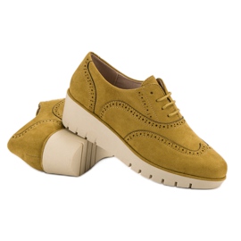 Corina Chaussures compensées moutarde jaune 7
