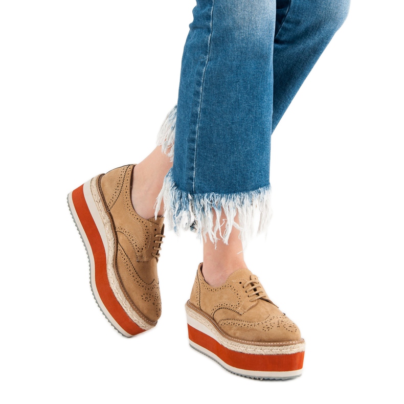 Corina Chaussures compensées à la mode brun 2