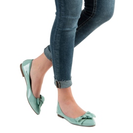 Corina Ballerines Laquées Avec Noeud vert 2