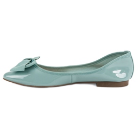 Corina Ballerines Laquées Avec Noeud vert 5