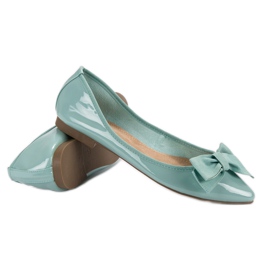 Corina Ballerines Laquées Avec Noeud vert 6