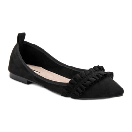 Corina Ballerines en daim à volants le noir 4