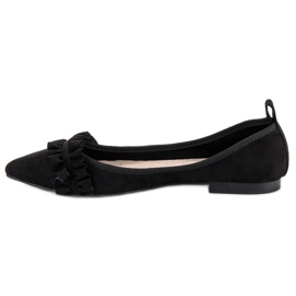 Corina Ballerines en daim à volants le noir 5