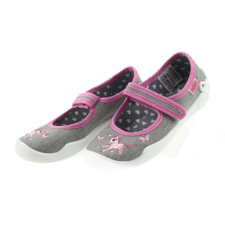 Pantoufles Befado chaussures pour enfants 114X325 Soft-B semelle gris rose 4