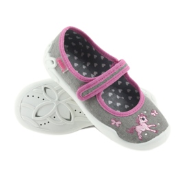 Pantoufles Befado chaussures pour enfants 114X325 Soft-B semelle gris rose 3