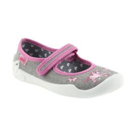 Pantoufles Befado chaussures pour enfants 114X325 Soft-B semelle gris rose 1