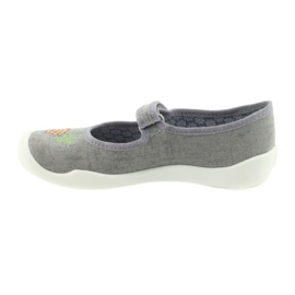 Befado pantoufles chaussures pour enfants 114Y345 velcro gris jaune 2 Befado pantoufles chaussures pour enfants 114Y345 velcro gris jaune 2