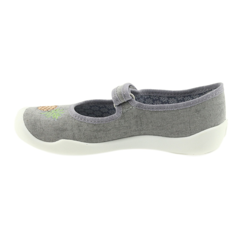 Befado pantoufles chaussures pour enfants 114Y345 velcro gris jaune 2