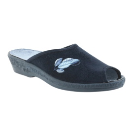 Pantoufles Befado chaussures pour femmes pu 581D194 pantoufles bleu marine 1