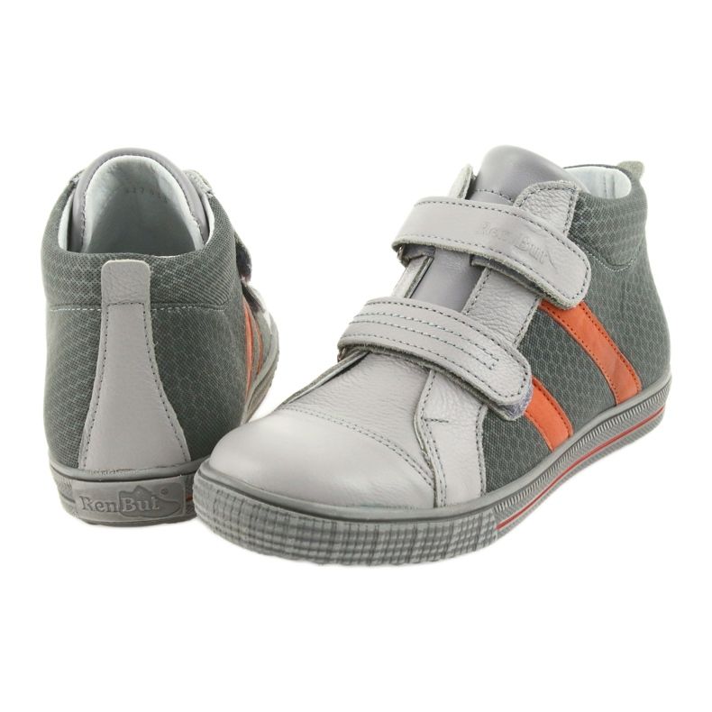 Ren But Chaussures rhin garçons avec velcro 4275 popiel / orange gris 5