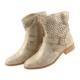 M.Daszyński Bottes décontractées pour femmes SA142 or brun jaune 2