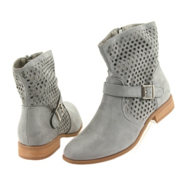 M.Daszyński Bottes casual femme en daim gris SA142 gris 4
