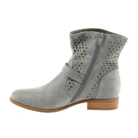 M.Daszyński Bottes casual femme en daim gris SA142 gris 2