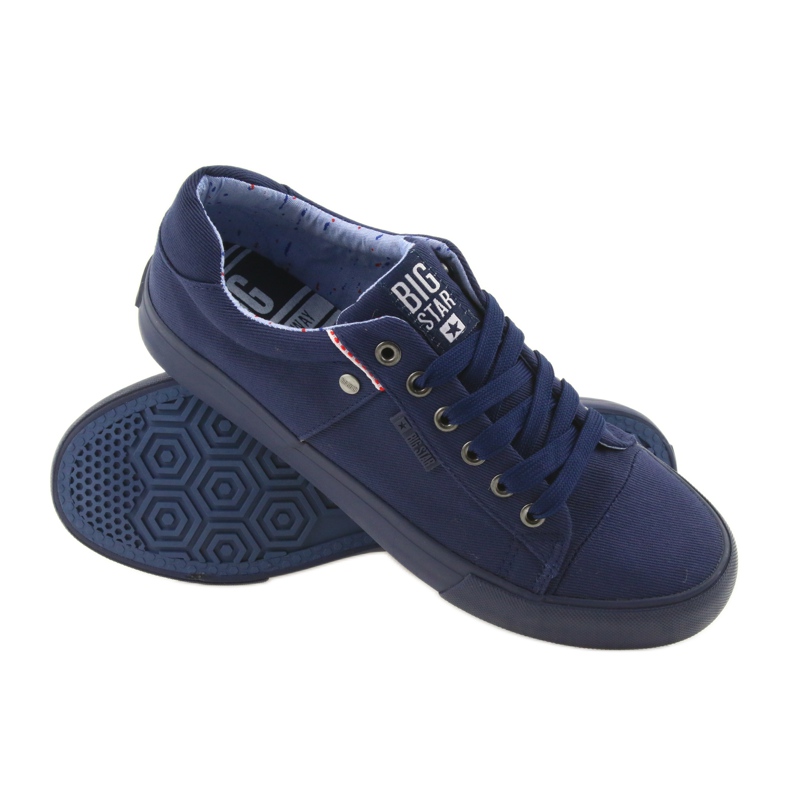 Baskets Big Star pour hommes, nouées bleu marine 174094 3