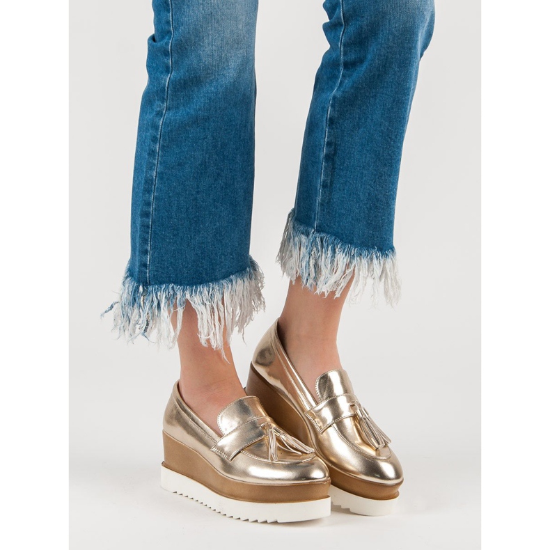 Corina Mocassins compensés dorés d'or 1 Corina Mocassins compensés dorés d'or 1