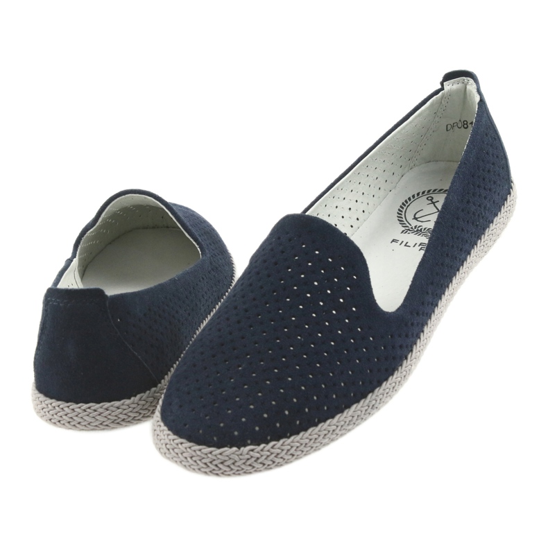 Filippo Espadrilles ballerines femme Lordsy F 081 bleu marin 4