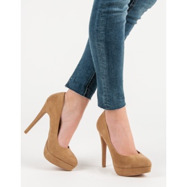 Corina Talons en daim sur la plate-forme brun 1