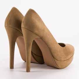 Corina Talons en daim sur la plate-forme brun 5