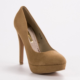 Corina Talons en daim sur la plate-forme brun 3