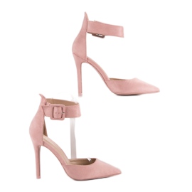 Escarpins en daim rose 2
