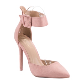 Escarpins en daim rose 4