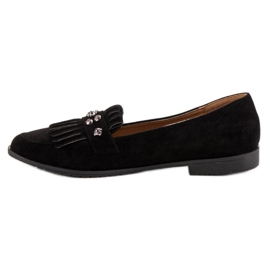 Laura Mode Mocassins en daim noir le noir 4