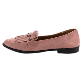 Laura Mode Mocassins en daim poudré rose 5