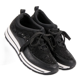 Chaussures de sport avec cristaux noir 1