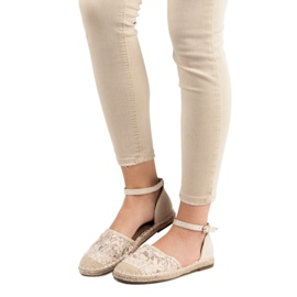 Nio Nio Espadrilles en dentelle brun 2