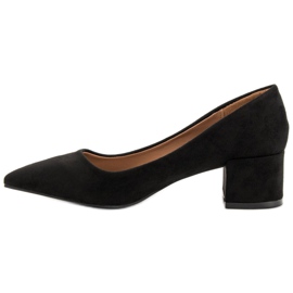 Diamantique Escarpins en daim sur un talon plat le noir 4