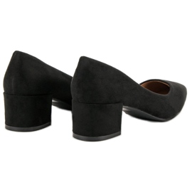 Diamantique Escarpins en daim sur un talon plat le noir 5