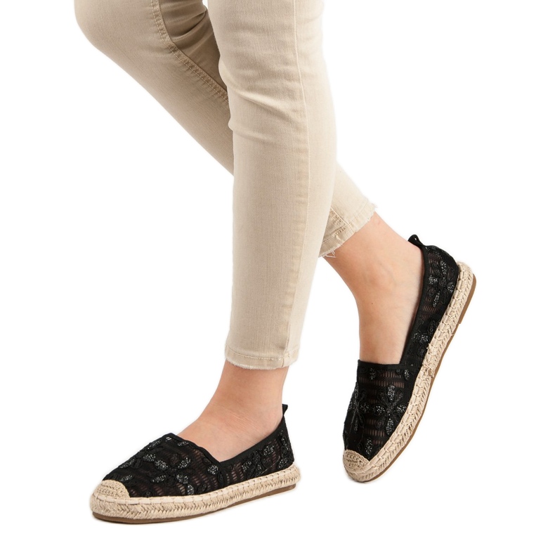 Sweet Shoes Espadrilles en dentelle le noir 2