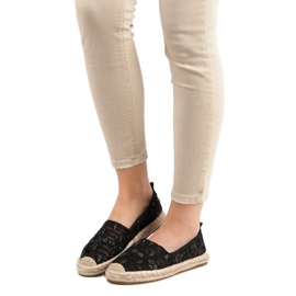 Sweet Shoes Espadrilles en dentelle noir 1