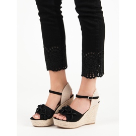 Top Shoes Sandales noires à fleurs le noir 2 Top Shoes Sandales noires à fleurs le noir 2