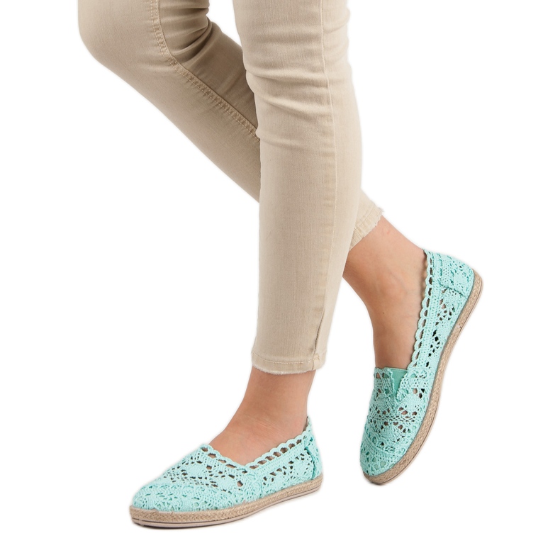 Sweet Shoes Espadrilles Menthe Dentelle vert 2