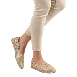 Sweet Shoes Espadrilles en dentelle dorée d'or 1