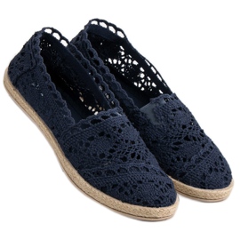 Sweet Shoes Espadrilles en dentelle bleu marine 2