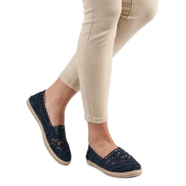 Sweet Shoes Espadrilles en dentelle bleu marine 1