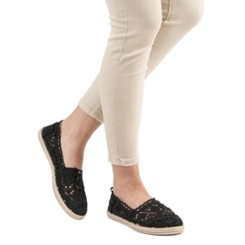 Sweet Shoes Espadrilles noires en dentelle 1