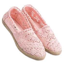 Sweet Shoes Espadrilles en dentelle rose 1