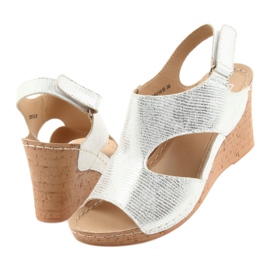 Filippo Sandales compensées argentées 785 blanche gris 4