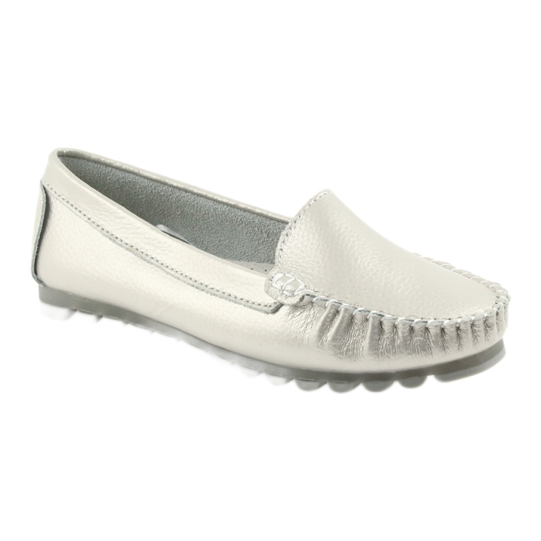 Mocassins en cuir argenté Filippo 130 gris 1 Mocassins en cuir argenté Filippo 130 gris 1