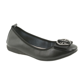 Ballerines en cuir pour femmes avec un nœud Filippo 633 le noir 1