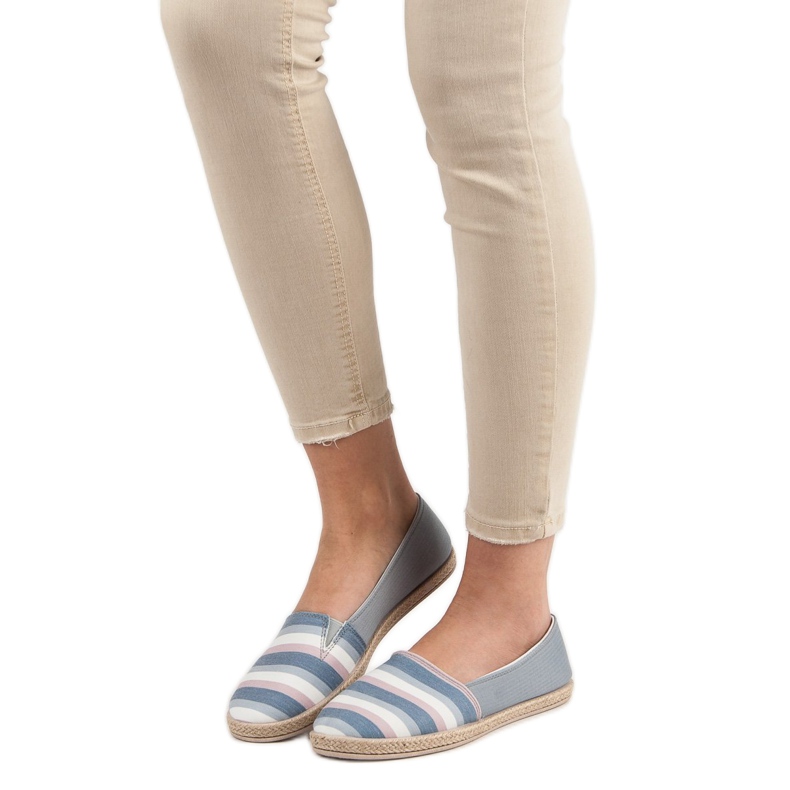 Sweet Shoes Slipons rayés gris multicolore 1 Sweet Shoes Slipons rayés gris multicolore 1