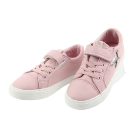 Baskets à scratch Big Star étoile 374104 rose gris 3