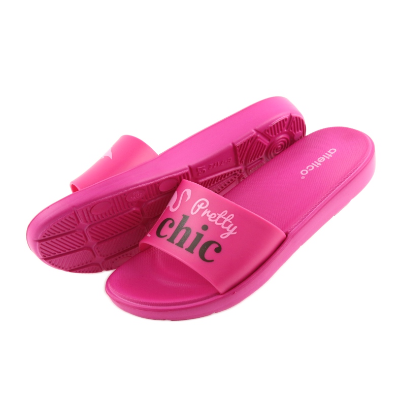 Chaussons femme Flamingos Atletico le noir rose 5