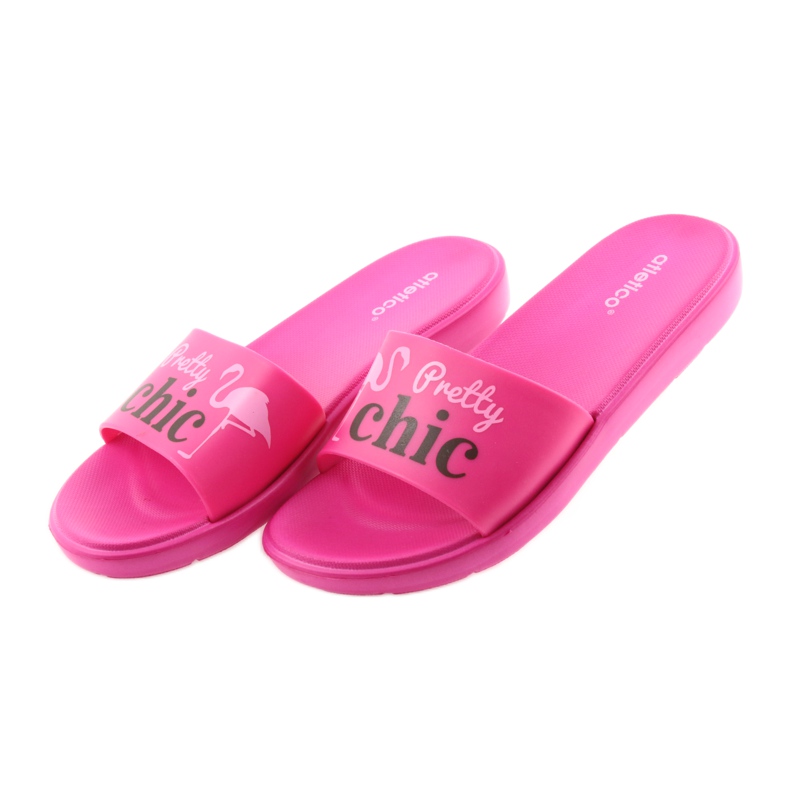 Chaussons femme Flamingos Atletico le noir rose 4