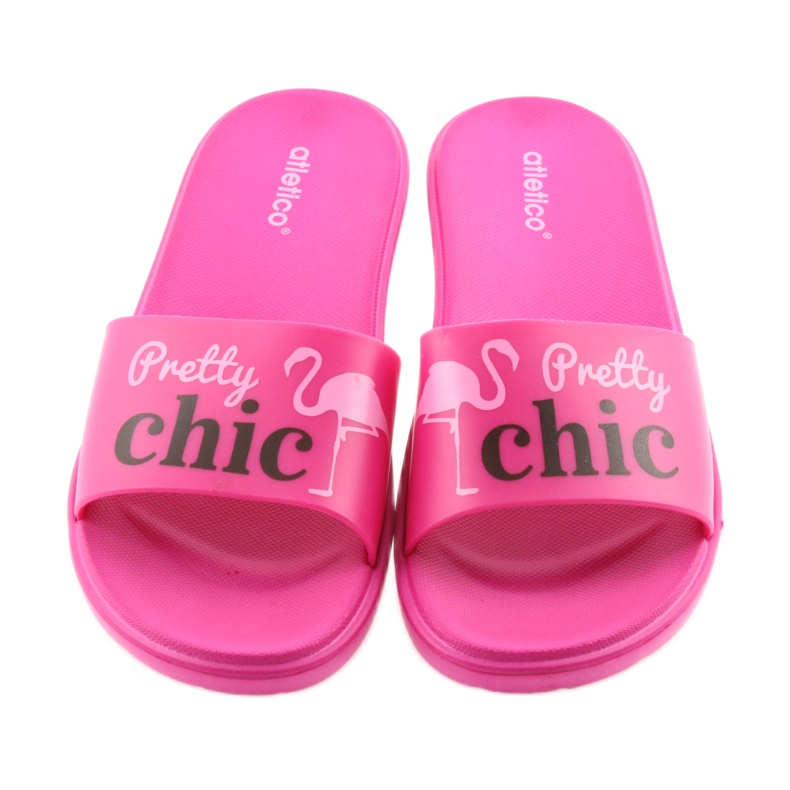 Chaussons femme Flamingos Atletico le noir rose 3