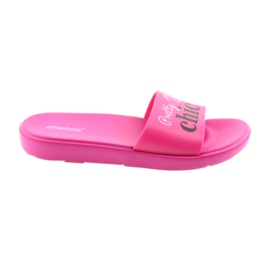 Chaussons femme Flamingos Atletico le noir rose 1