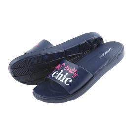 Chaussons femme Flamingos Atletico blanc rose bleu marine 5